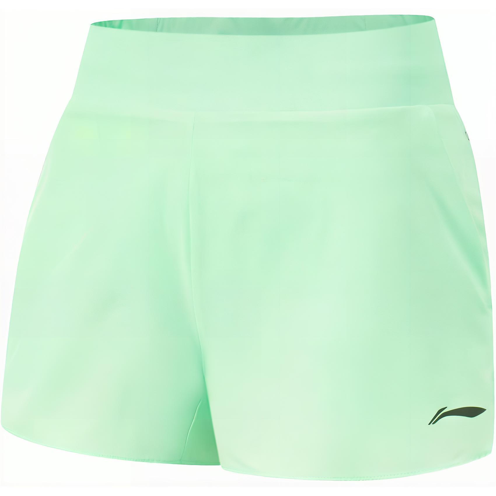 

Li Ning Беговая серия Однотонные Шорты средней посадки Удобные Быстросохнущие Универсальные спортивные шорты Женские шорты Холодный зеленый AKSU578-2 M