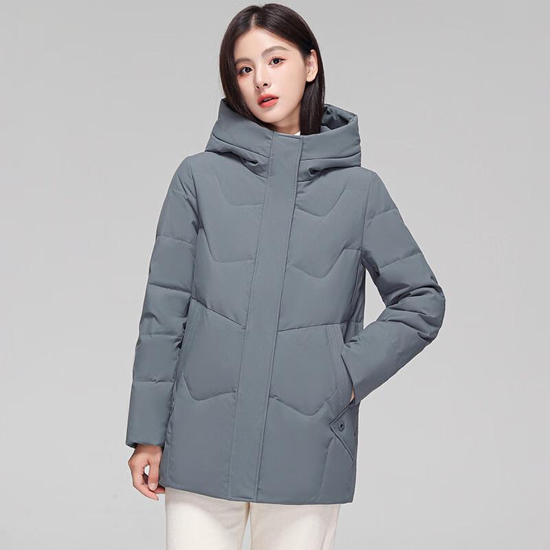 SNOWFLYING Mid-Length Hooded Down Jacket