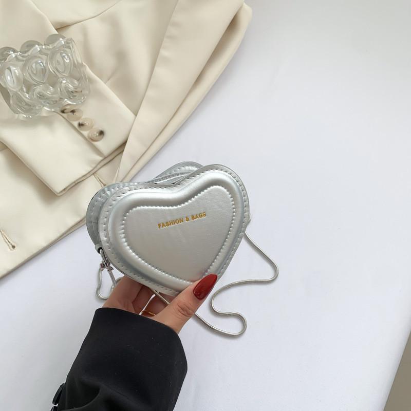 Cute And Stylish Heart-shaped Crossbody Bag For Women With Trendy Pu Material And Chic Ins Look