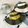 Color Blocking Sun Protection Bucket Hat Big Brim Adjustable Sunscreen Fisherman Hat Korean Style Quick Drying Sun Hat Women