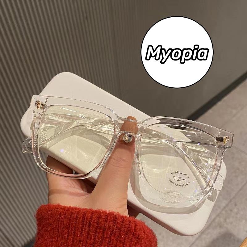 

Большие очки для близорукости с защитой от синего света в ретро-черной оправе, матовые очки для близорукости с большой оправой для женщин и мужчин, оптические очки