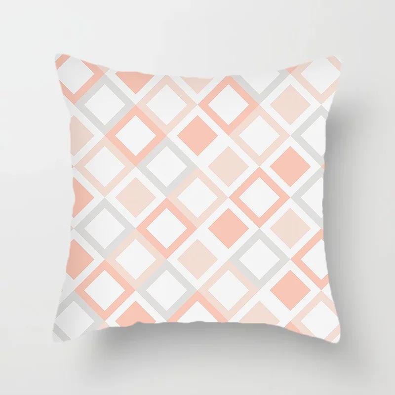 Geometryczna Prosta Różowa Poszewka na Poduszkę Biuro Sofa Poszewka na Poduszkę Luksusowy Wystrój Domu Poszewka na Poduszkę