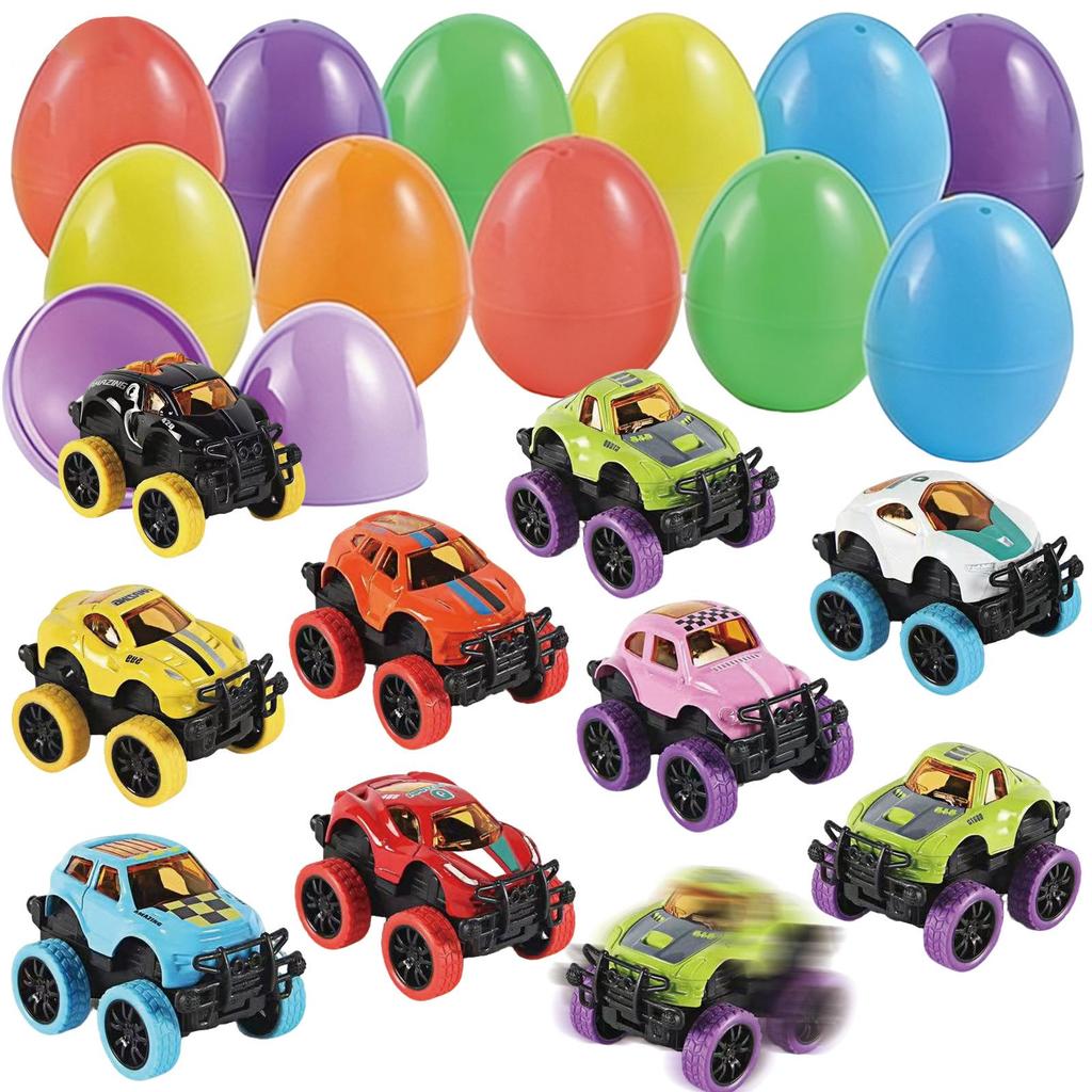 Ostereier Spielzeug - Bedruckte Plastik-Öffnungseier mit DIY-Hasen Gashapon Geschenken
