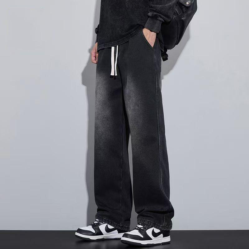 Spring & Autumn Harajuku-Inspired Trendy Artistic Jeans Small чёрный