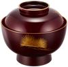 Maeju Lacquerware Daimyo Zoni Bowl, Hisho (Flying) Design, Dark Brown Rim with Gold, Black, Traditional Craft, Yamanaka Lacquerware, Made in Japan, 3T