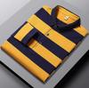 Gestreiftes Baumwollhemd für Herren mittleren Alters, langärmeliges T-Shirt für Herren mittleren Alters, ST-Shirt