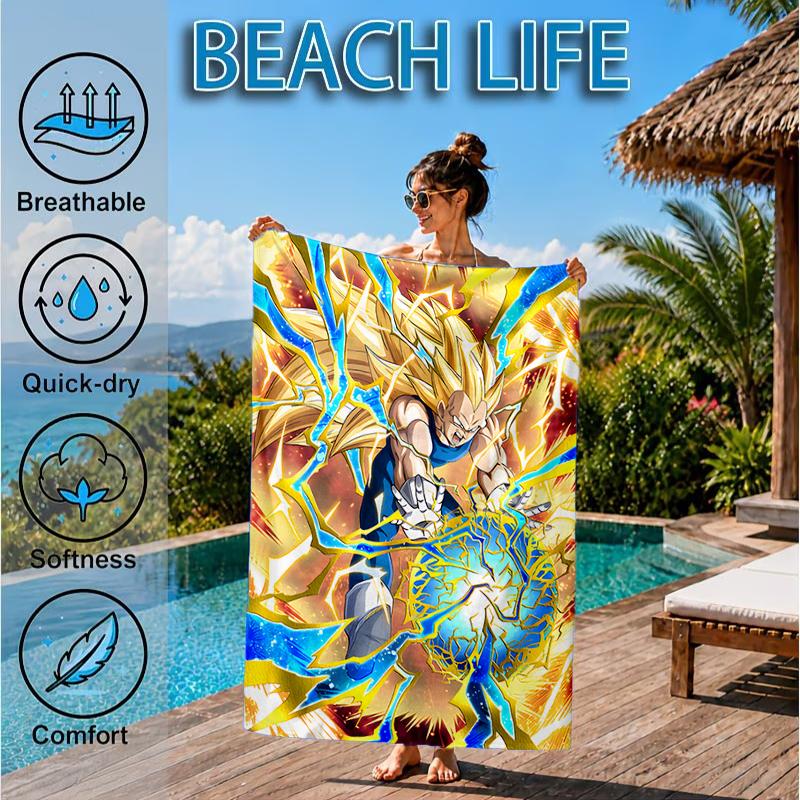 Goku Anime Beach Towel, Microfiber Beach Towel, Perfect For Pool, Beach, Travel, Home Decor Beach Party Fan Gifts