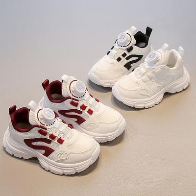 Students Sneakers Rotating Button Trendy for Boys Girls Running Shoes Mesh Breathable 2025 Brand New Kids Casual Shoes Non-slip