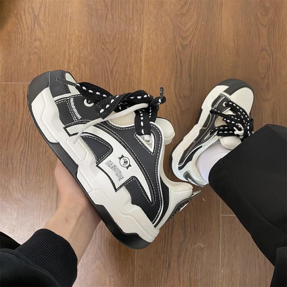 Fashion Wide Sole Women Chunky Sneakers Design Bread Shoes Girls Platform Sports Shoes Womans Casual Shoes