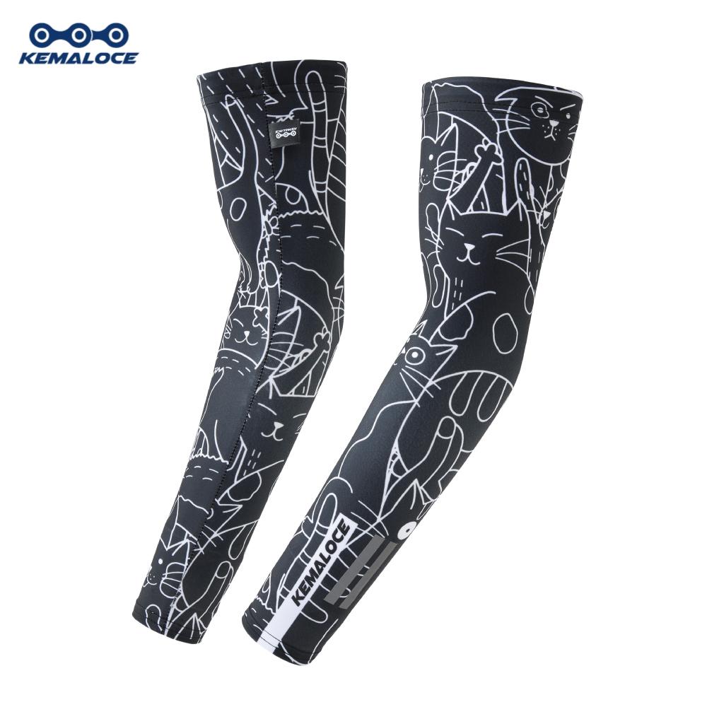 

Kemaloce Cycling Arm Warmer Compress Summer Running&Basketball Uv Protection Ice Fabric White&Black Sports Arm Sleeve L