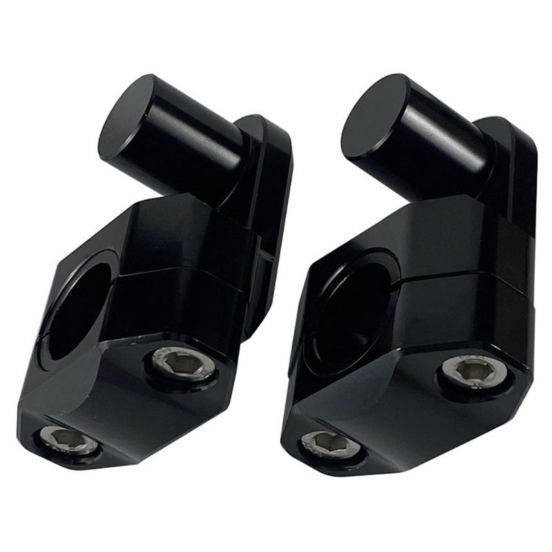 1 Pair Motorcycle Pivoting HandlebarRiser Aluminum Clamps for 22mm 25mm Handlebars Modified Accessories Black