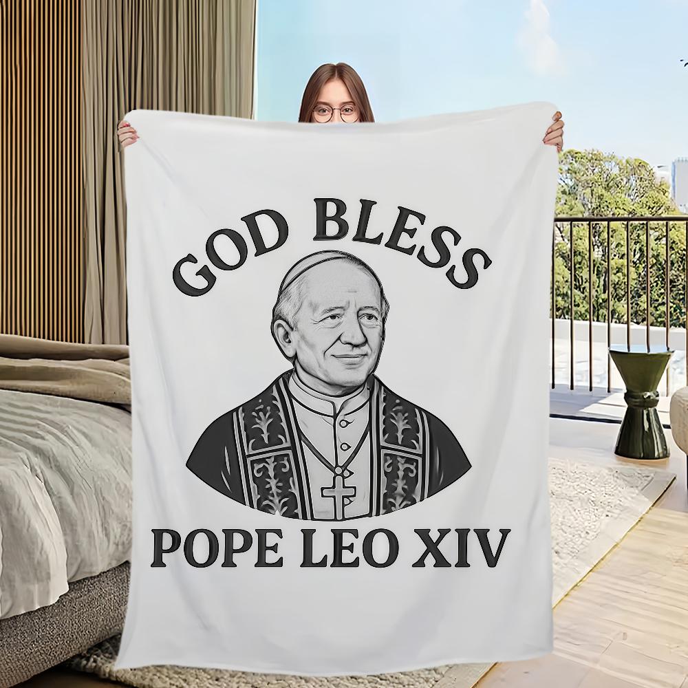 

Знаменитость Папа Лев XIV Одеяло Мягкое Удобное Плюшевое для Сна Подходит Для Гостиной Офиса Спальни День Рождения Дом Подарок Ребенку 30x40in