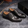 Fashion Luxury Genuine Leather Men's Oxford Dress Shoes Handmade Formal Lace-up Business Wedding Banquet Classic Men's Footwear