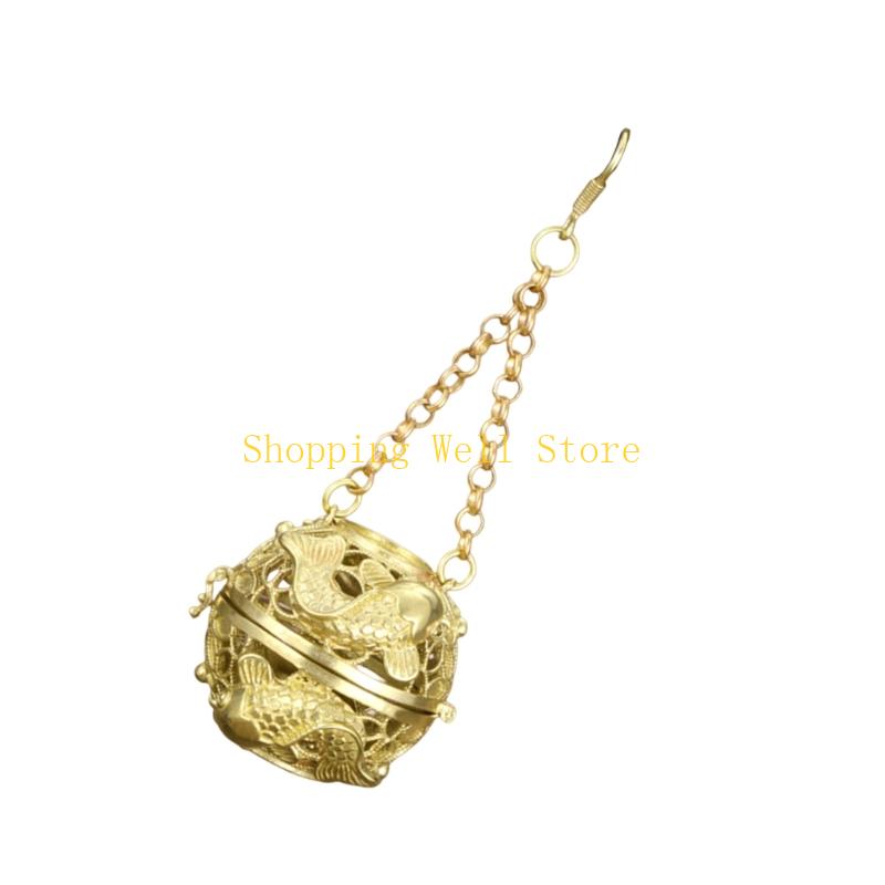 KX4B Elegant Brass Aromatherapies Ball Hanging Incenses Ball for Home Interior Decors