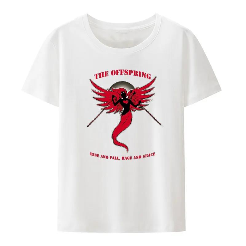 Flame Skull Head Punk Print TShirt Women And Unisex The Offspring Band Hiphop Streetwear Fashion Cool Camisetas Plus Size Tops