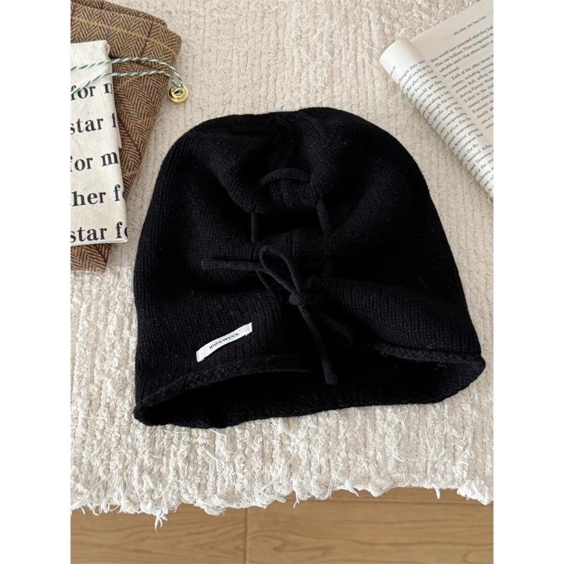 

Australian Wool Drawstring Pile Up Hats for Women Thickened for Both Men and Women Face Making Small and Warm Headscarves Adjustable