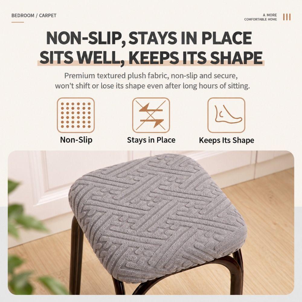 Non-Slip Bar Stool Cover Jacquard Seat Cover New Square Stool Cover Home Furniture Protection