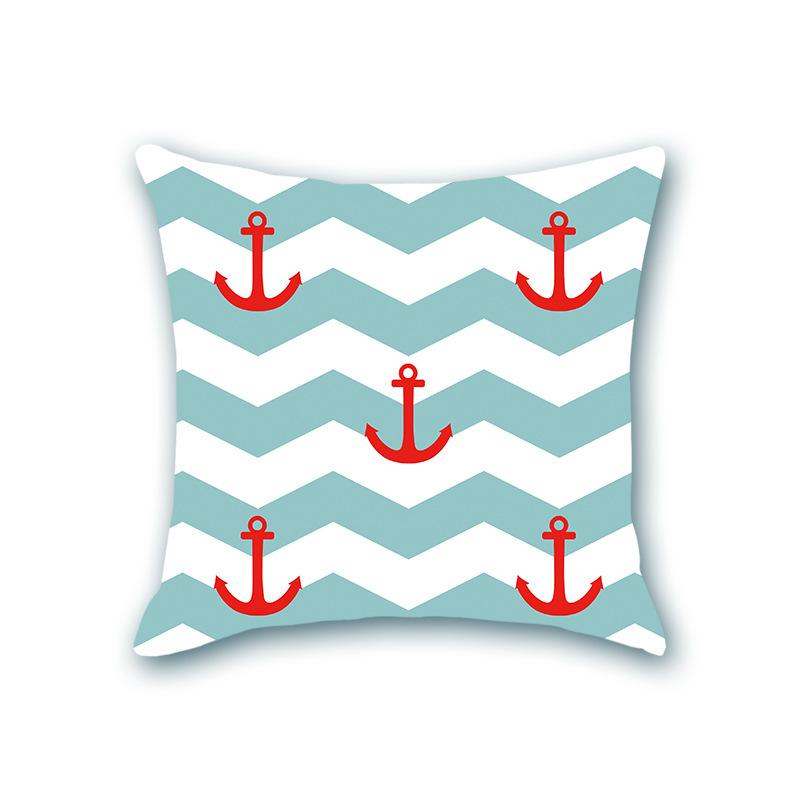 Blauer Anker Nautischer Sofakissenbezug Nordisch Retro Zuhause Stoff Seestern Kissenbezug