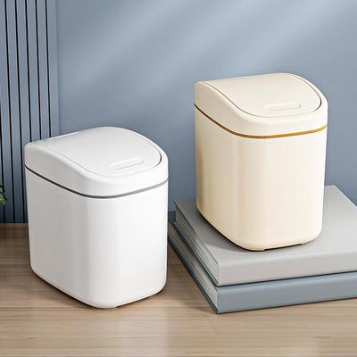 Small Desktop Trash Can with Lid for Home or Office Use