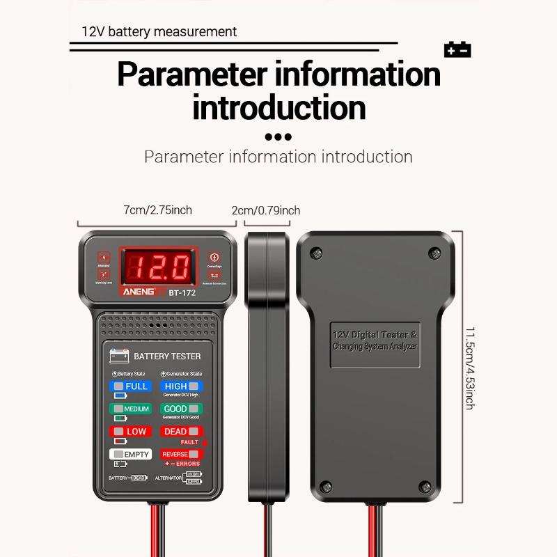 New 12V 24V Car Battery Tester Digital Alternator Analyzer Automotive Charging System Checker Portable Truck Car Repair Diagnostic Engine Inspection