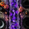 Lila Simulerad Rosranka Halloweenfest Simulerad Växt Blomranka Takdekoration Slingrande Ranka