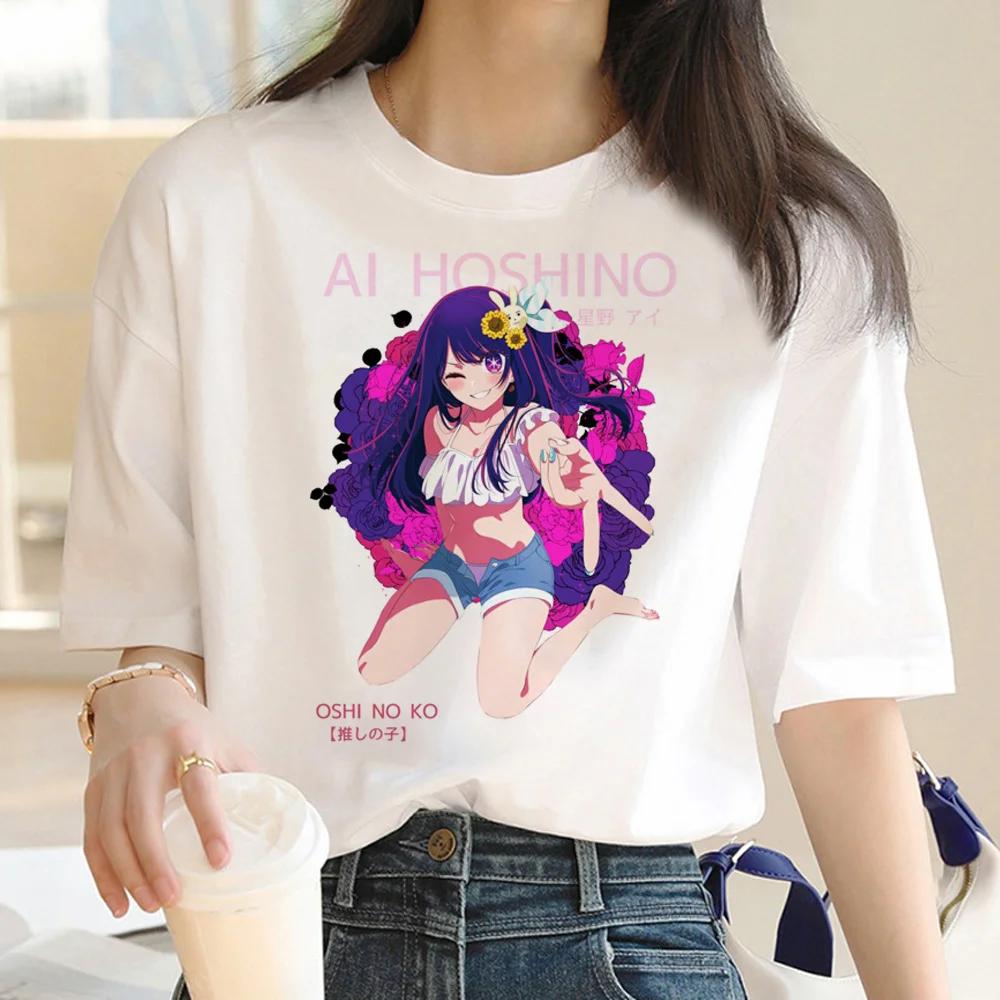 Oshi No Ko Print Women Tshirt Comic Anime Harajuku Short Sleeve T Shirt Female Manga Anime Streetwear Yk Clothes Tops