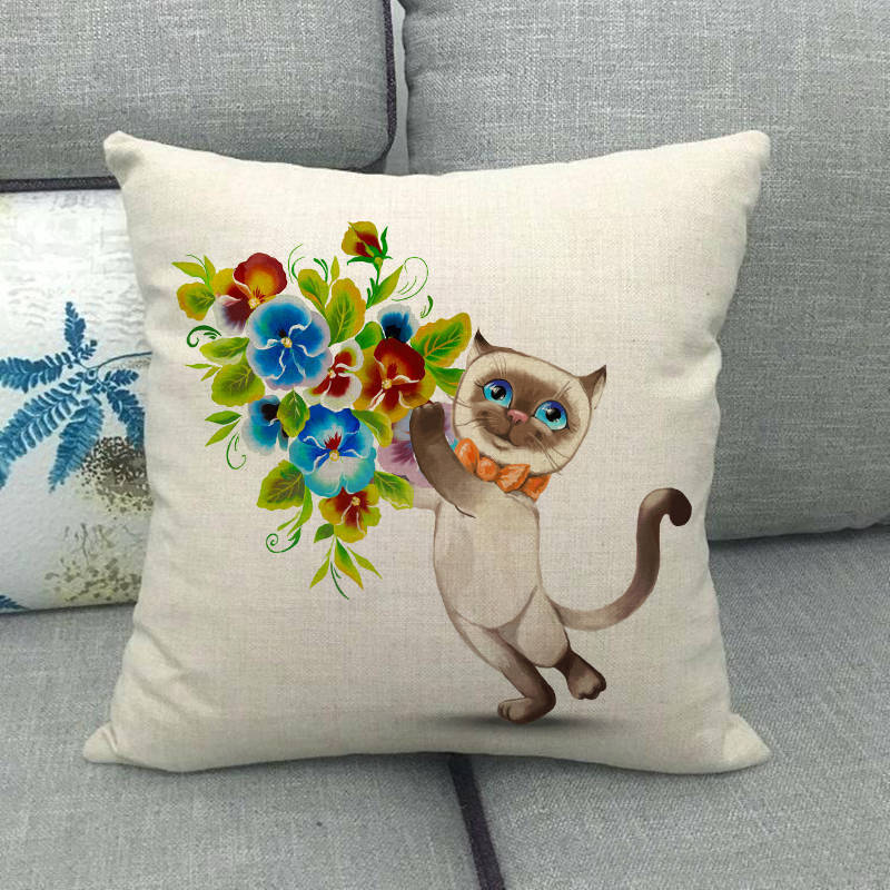 Simple Animal Pattern Collection Digital printing short plush pillow covers for car sofa office cushion cover home goods