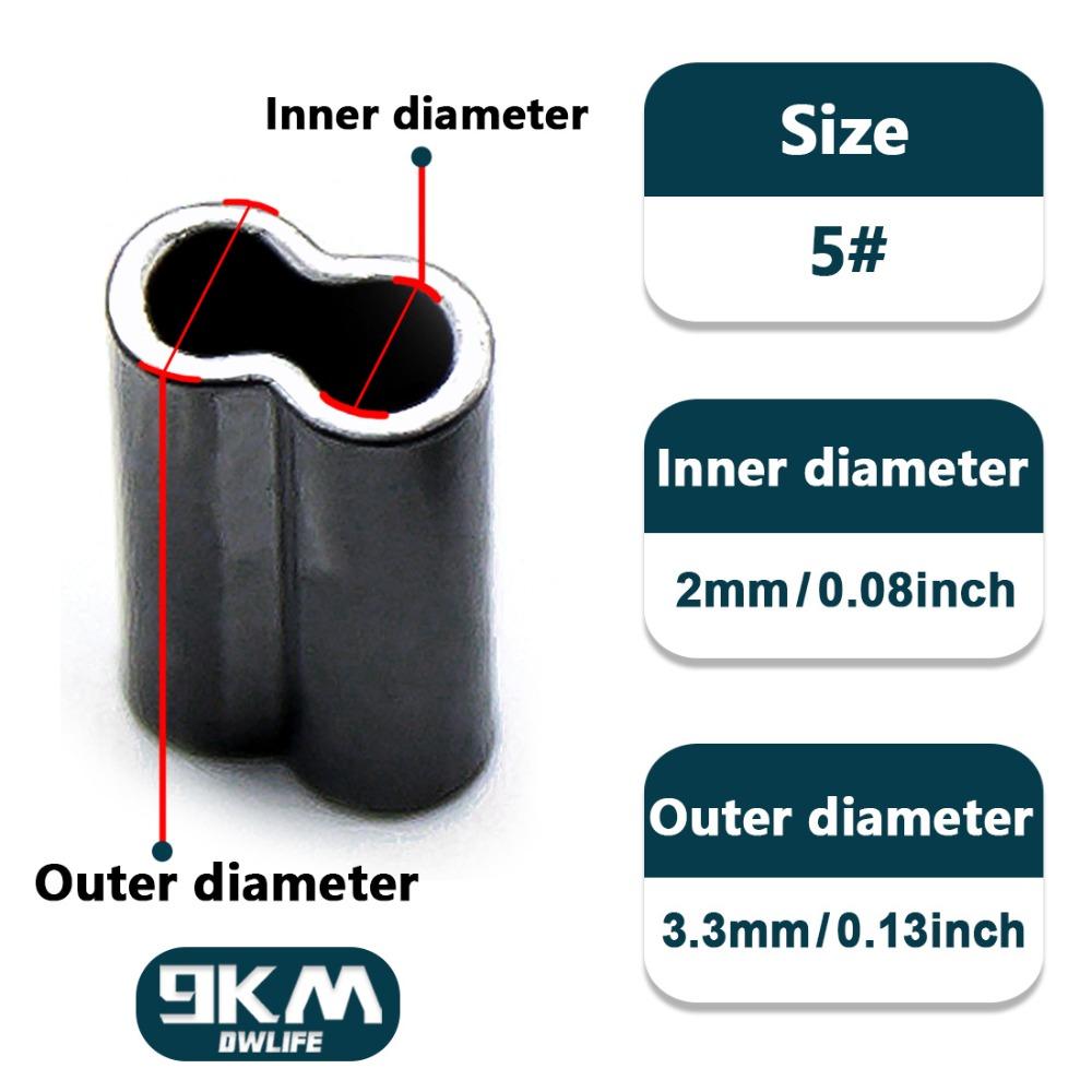 For Fishing Line Wire Crimps Sleeves Fishing Copper Sleeves Double Barrel Tube Fishing Fix Tube