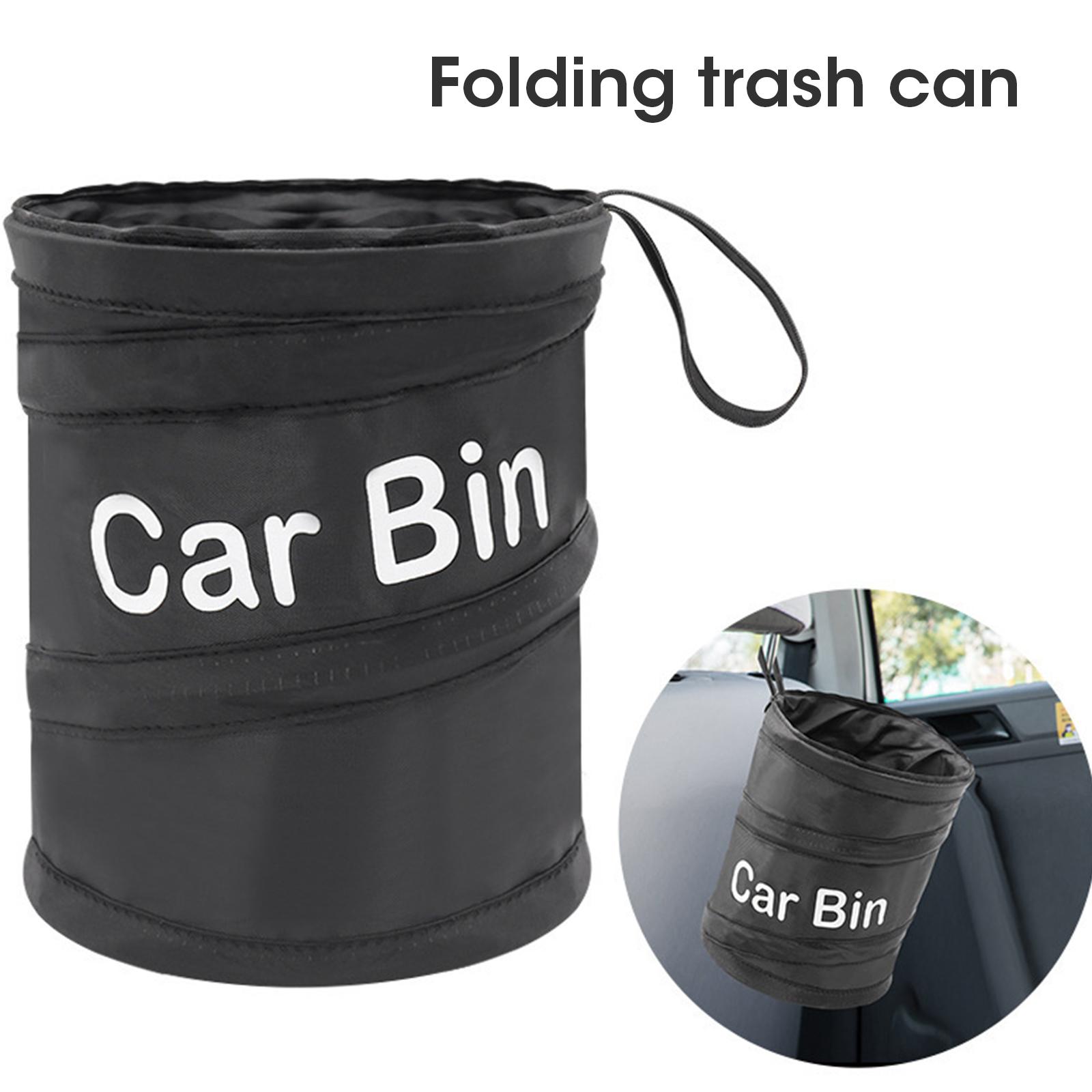 

Car Garbage Bag Car Trash Can Portable Garbage Bin Foldable Pop-up Waterproof Bag Waste Basket Car Interior Accessories чёрный
