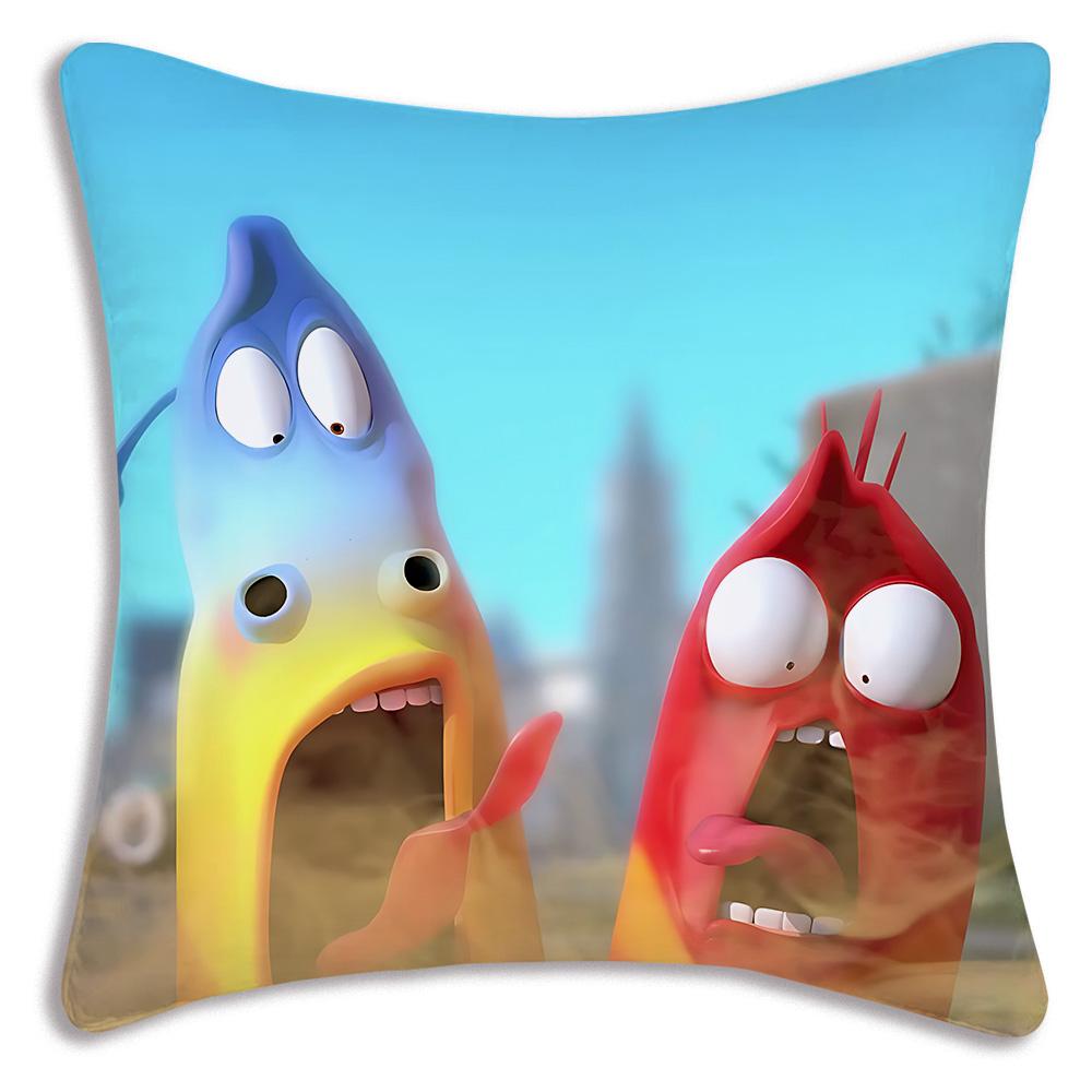 Funny Anime For Larvas Pillow Covers Cartoon Sofa Decorative Home Double-sided Printing Short Plush Cute Cushion Cover