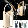 Car Tissue Box Holder Leather Car Console Armrest Napkin Box Visor Back Tissue Box with Retaining Strap