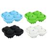 Silicone Ice Ball Mold 4-Cavity Large Sphere Tray for Whiskey Summer Drinks Easy-Release Food-Grade Ice Cube Maker Reusable Cocktail Freeze Tray