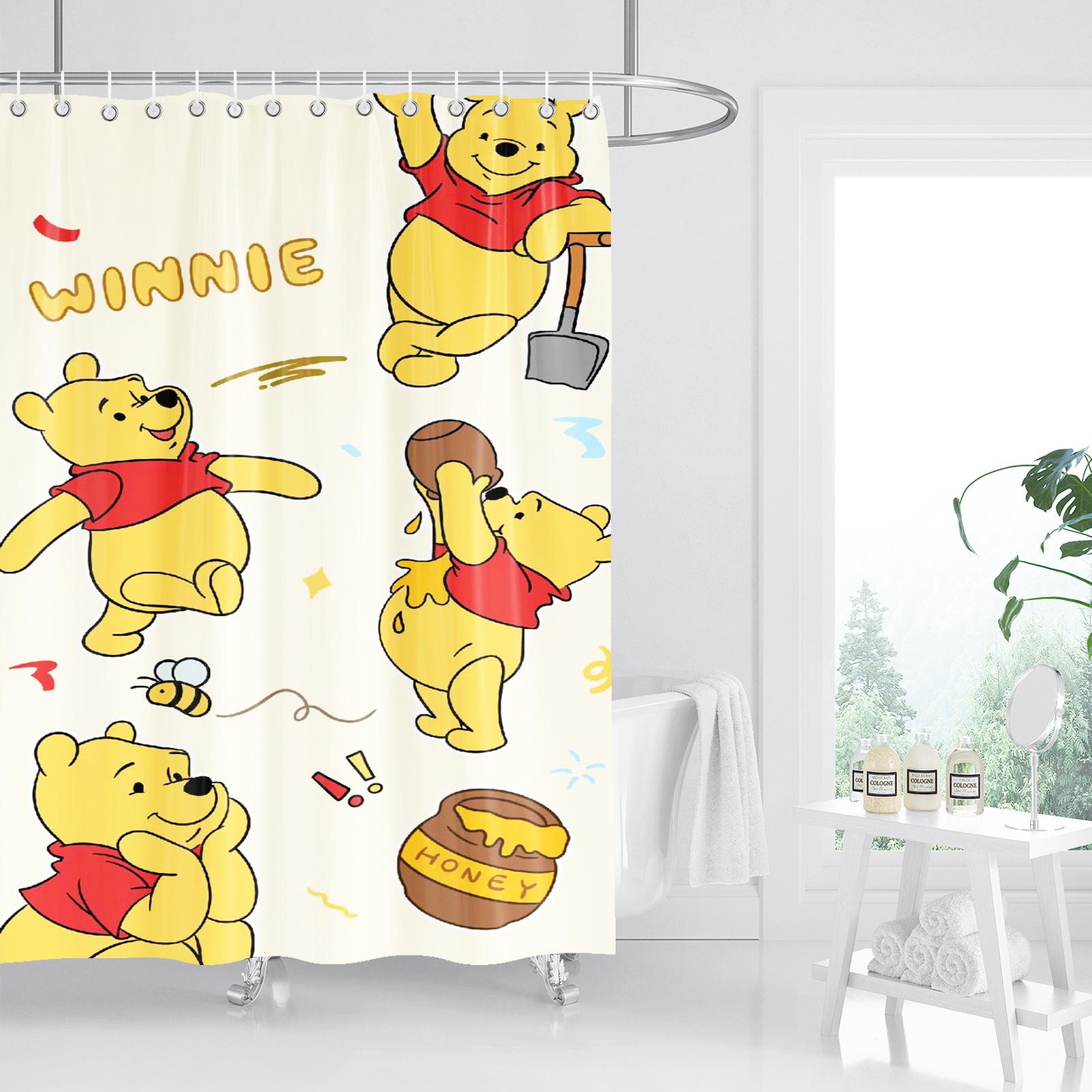 

Winnie The Pooh Cartoon Cute Printed Anime Home Decor Bathroom Accessories Shower Curtain Waterproof 100% Polyester 90x180cm