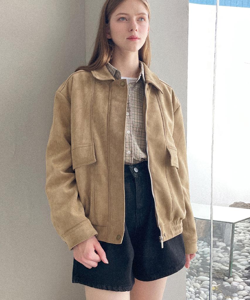 Slowlolli Bomber Suede Jacket