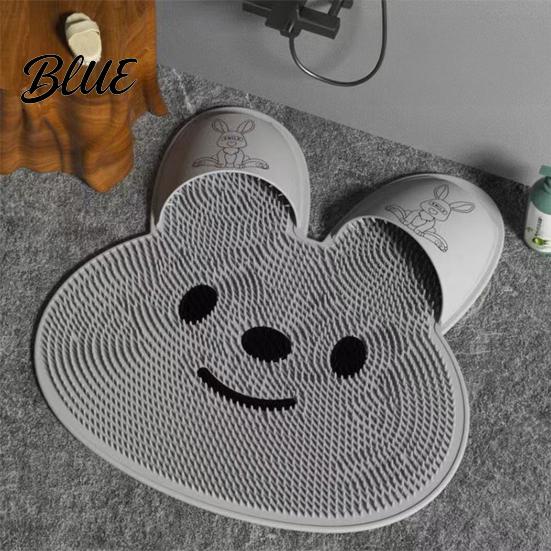 Suction Cup Foot Rugged Back Anti Slip Bathroom Shower Cleaner Rabbit Mat Scrubber Circular Massage