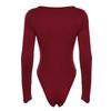 V Neck Slim Crop Tops Sweet Skinny Bodysuit Chic Bottoming Top  Streetwear