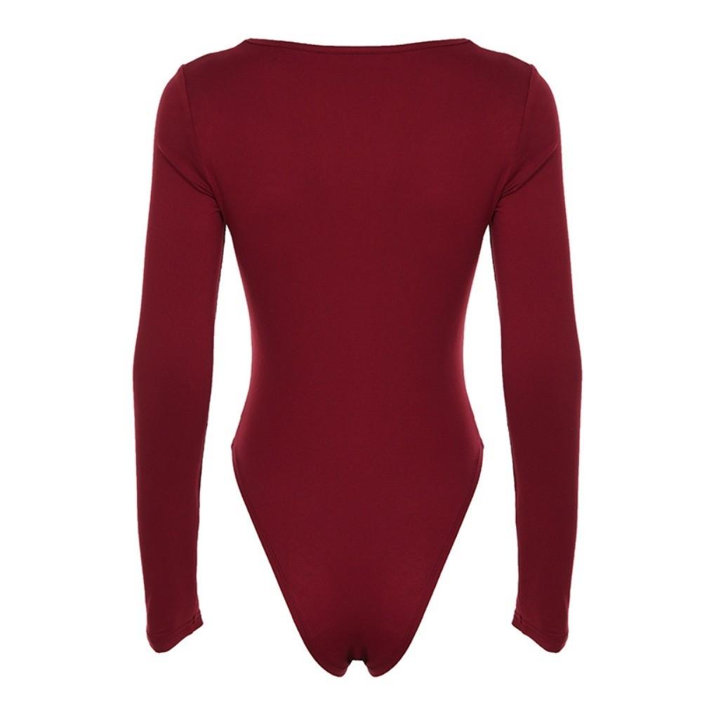 V Neck Slim Crop Tops Sweet Skinny Bodysuit Chic Bottoming Top  Streetwear