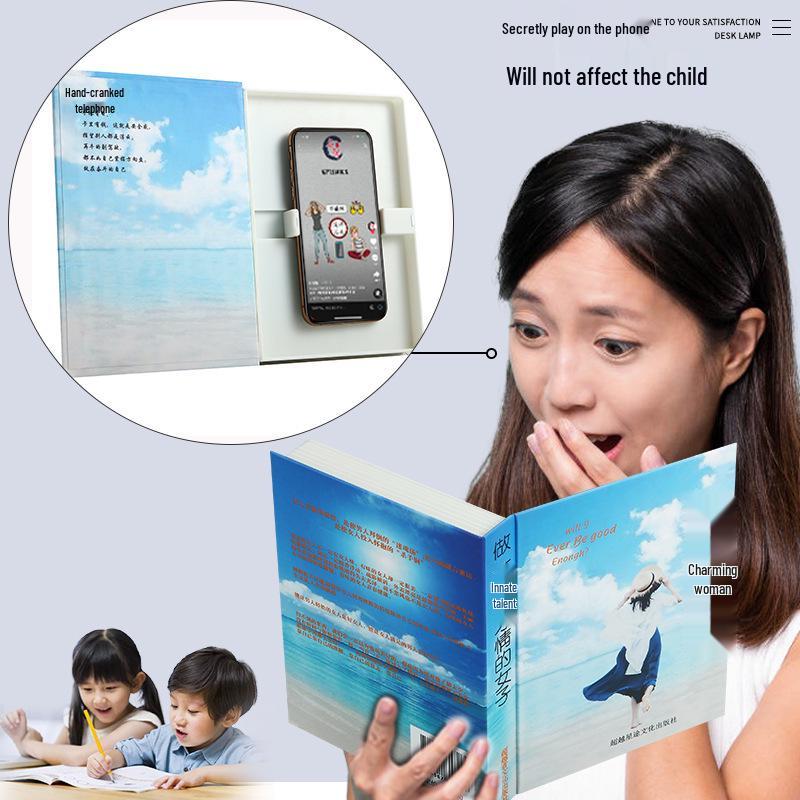 Nuovo Porta Telefono Nascosto e Supporto a Libro Finto: Copertina Personalizzabile, Portatile, Multifunzionale