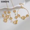 18K Gold Heart Jewelry Set - Trendy Versatile Autumn/Winter Accessories for Women
