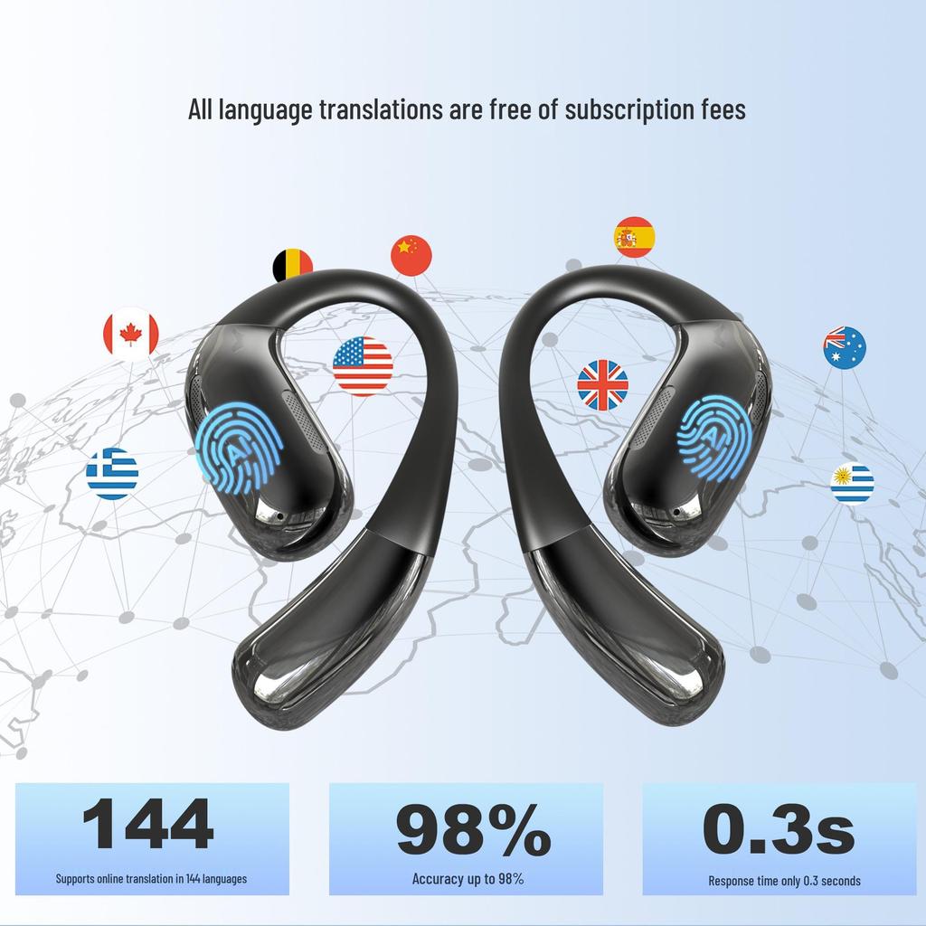 AI Bluetooth Cross-border Over-ear Wireless Earphones with Good Sound, Long Battery Life, and Translation Feature