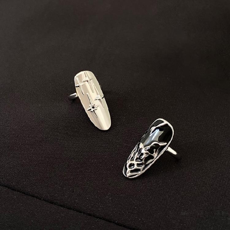 4pcs Versatile Finger Rings Set Adjustable Opening Fingernail Ring Trendy Finger Accessories Office Wear Jewelry