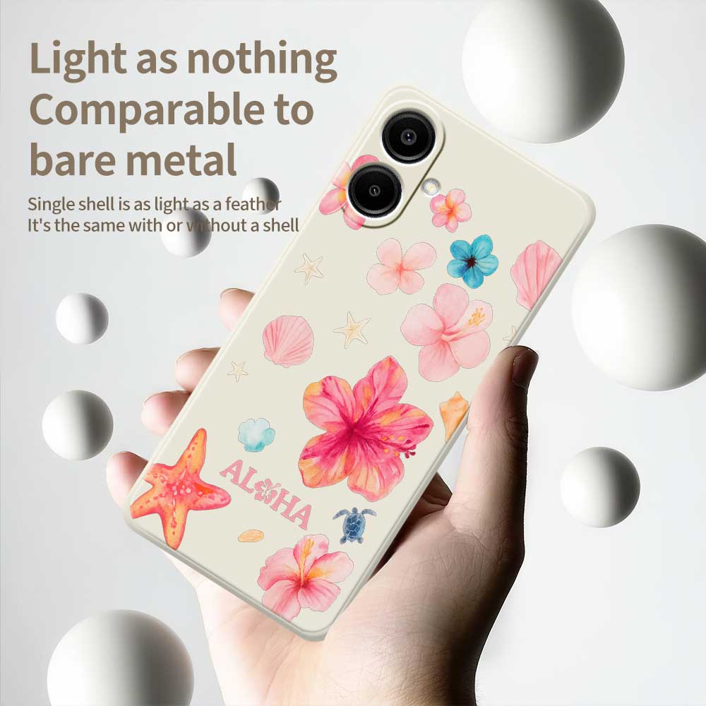 For Samsung Galaxy A07 4G Case Flower Pattern Printing Straight Edge TPU Phone Back Cover