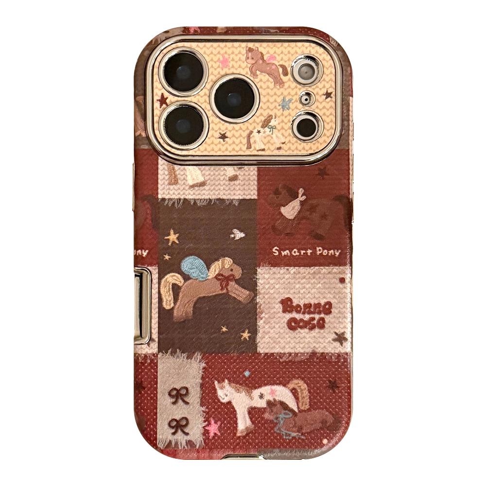 Retro New Year Pony Case for IPhone 17 Pro Max, Apple 16, Leather Phone Case, Multiple Sizes