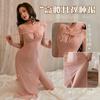 New Sexy Babes Hollowed Out and Thin Medium and Long Dresses, Inner Robes, Pajamas, High Waist Slits