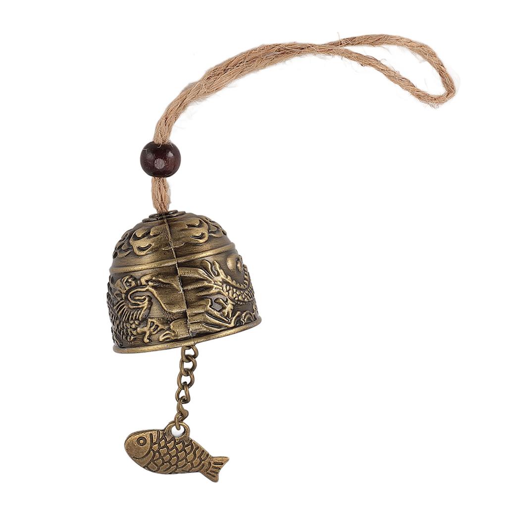 Metallwindspiel mit Seil Vintage Drachenmuster Hängeglocke für Auto Zuhause Garten Hof Dekoration