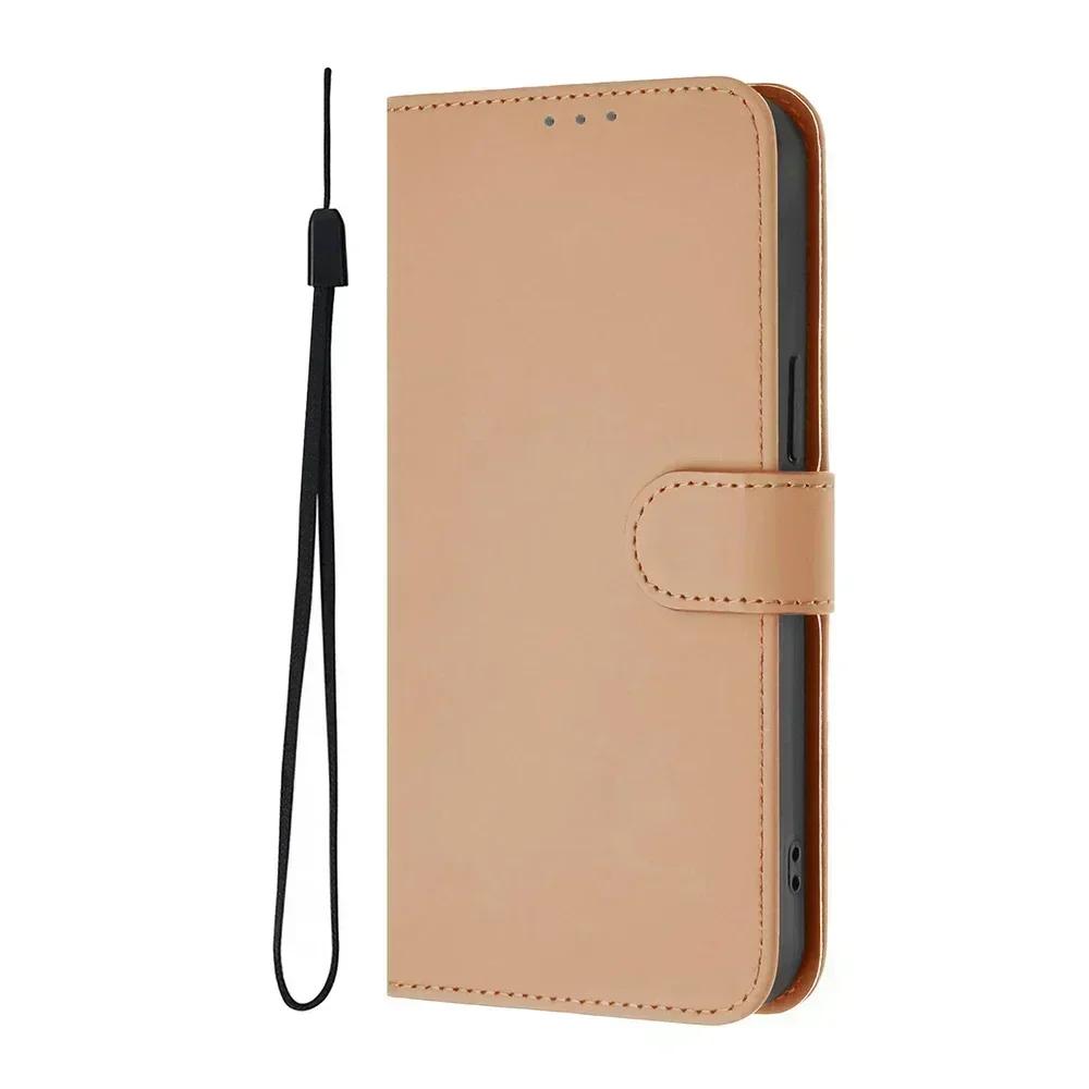 Solid Color Wallet Case for Tecno Pova 6 5 Neo 3 Spark 10 9 Pro 10C 9T 8C Shockproof Kickstand Card Slot Strap Phone Cover