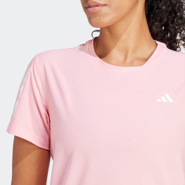 Adidas Logo Print Crew Neck Short Sleeve T-Shirt Women Tops Pink IV5488