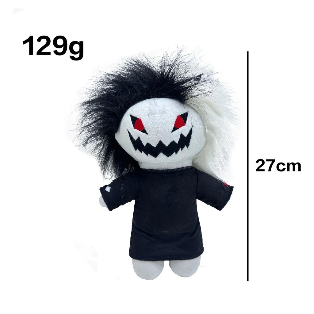 27cm Zxc Black White Bar Teeth Cat Plush Toy Halloween Scary Doll For Kids Birthday Gift