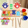 Wooden Finger Arithmetic Decomposition Clip Beads Game Cognition Logical Thinking Teaching Aids Math Manipulatives CountingBlock