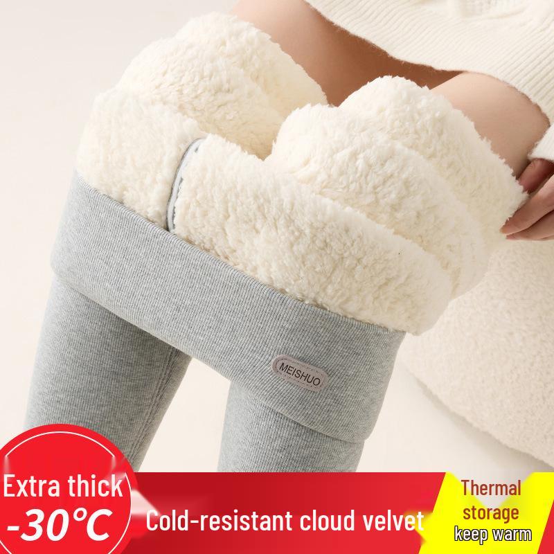 9902 Women's Velvet Autumn/Winter Leggings: High Waist, Plus Velvet, Extra Thick, Warm Cotton Plush Pants
